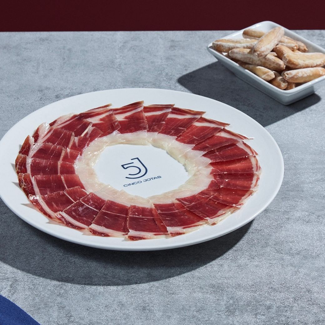 100% Iberico Bellota Shoulder Ham Sliced Cinco Jotas